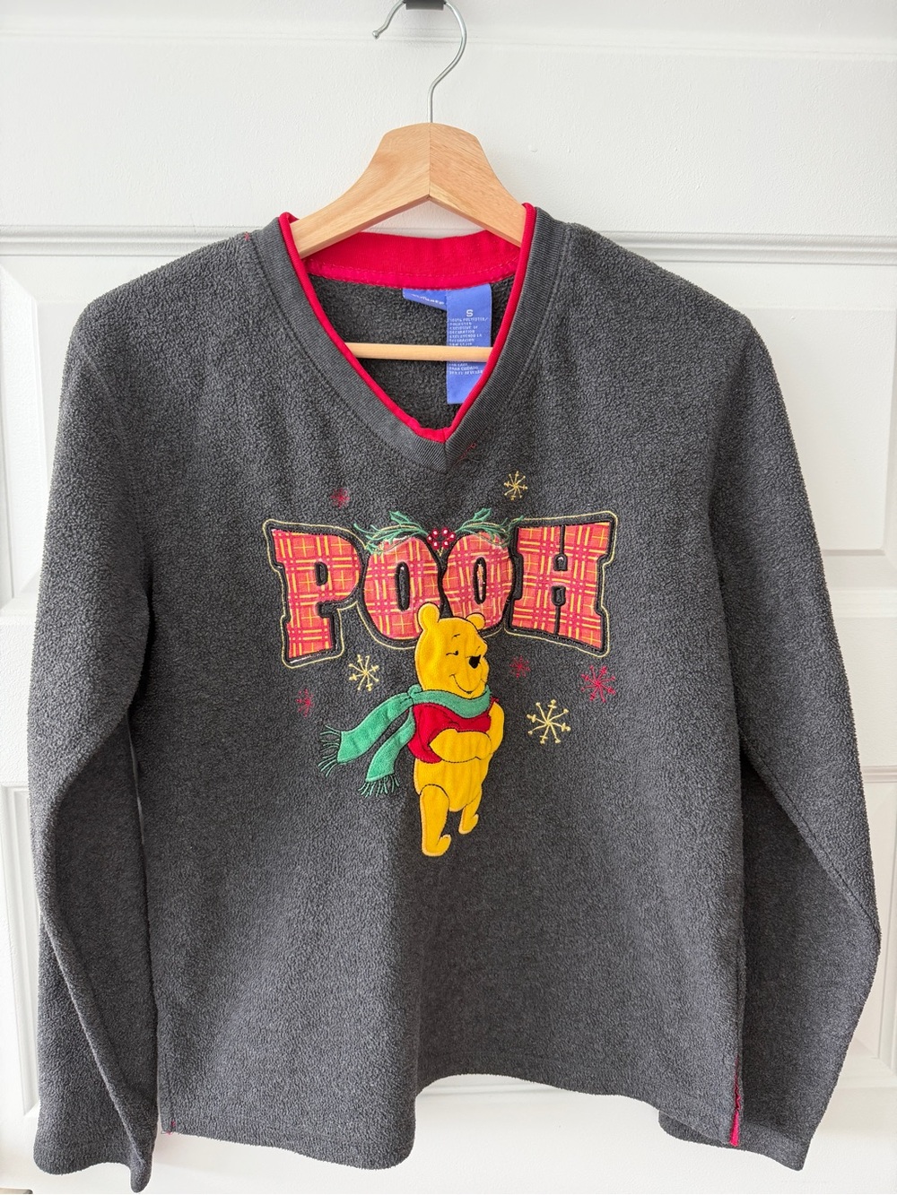 Pooh Dark Gray Holiday Fleece Sweater